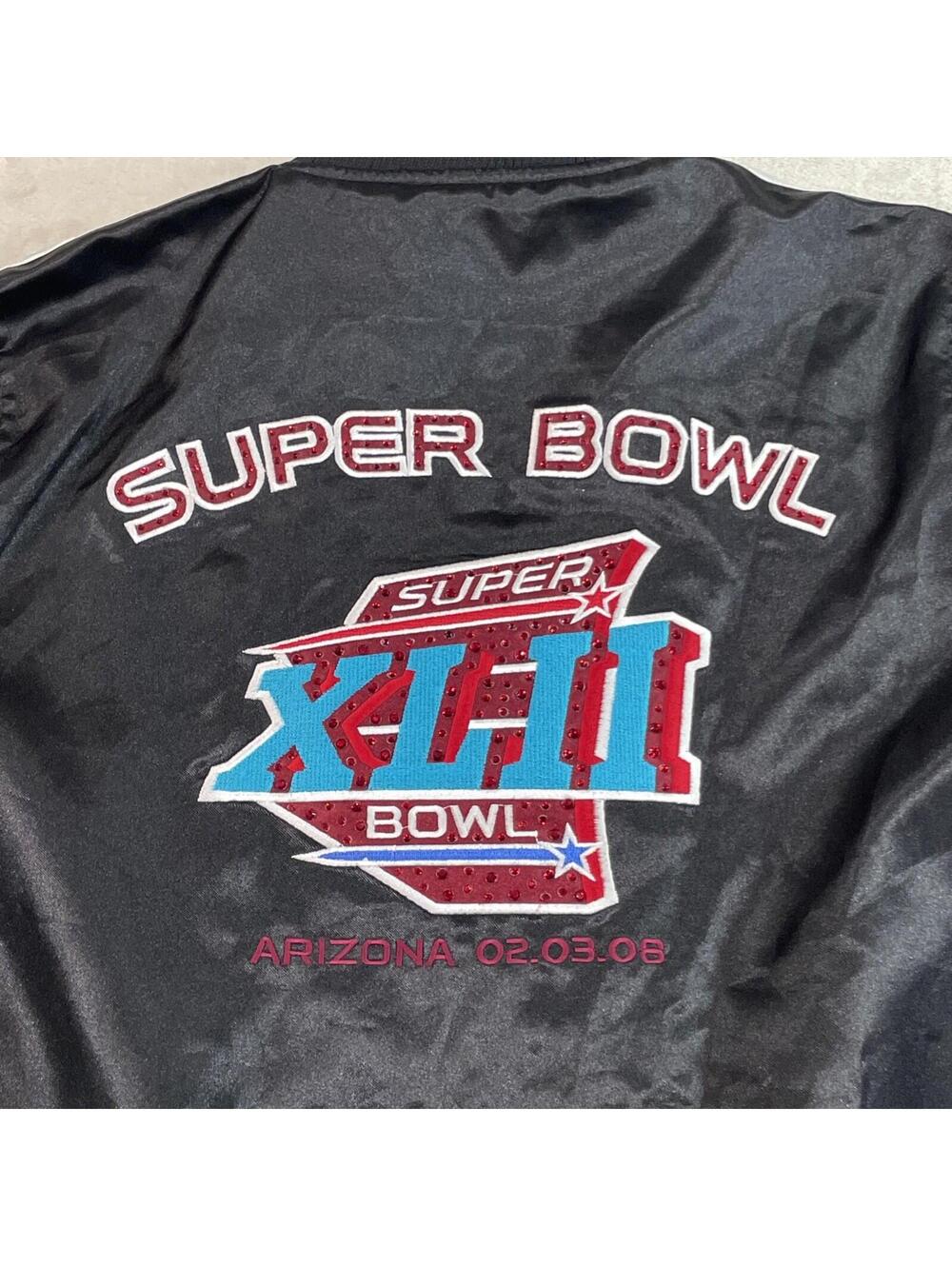 NWT 2008 Super Bowl XLII NFL FOOTBALL Black Jacket Arizona DEADSTOCK Womens S